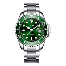Load image into Gallery viewer, DOM Top Brand Luxury Men Sport Watches Green Waterproof Stainless Steel Wrist Watch Man Clock Fashion Wristwatch M-1263D-3M