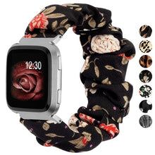 Load image into Gallery viewer, Elastic Fabric Bands for Fitbit Versa Women Girls Soft Woven Rubber Strap Replacement Scrunchies Band for Versa 2/Versa Lite