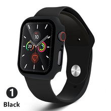 Load image into Gallery viewer, case+strap for Apple Watch band 44 mm iWatch band 38mm 42mm 40mm silicone bumper bracelet series 5 4 3 2 apple watch accessories