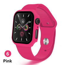 Load image into Gallery viewer, case+strap for Apple Watch band 44 mm iWatch band 38mm 42mm 40mm silicone bumper bracelet series 5 4 3 2 apple watch accessories