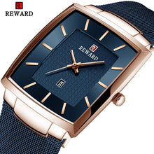 Load image into Gallery viewer, REWARD Top Brand Men's Watch Business Relogio Masculino Square Quartz Man Watch Men Wristwatch Full Steel Waterproof Male Watch