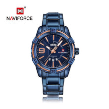 Load image into Gallery viewer, NAVIFORCE Luxury Brand Mens Sport Watch Gold Full Steel Quartz Watches Men Date Waterproof Military Clock Man relogio masculino