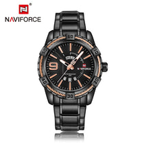 Load image into Gallery viewer, NAVIFORCE Luxury Brand Mens Sport Watch Gold Full Steel Quartz Watches Men Date Waterproof Military Clock Man relogio masculino
