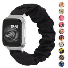 Load image into Gallery viewer, Elastic Fabric Bands for Fitbit Versa Women Girls Soft Woven Rubber Strap Replacement Scrunchies Band for Versa 2/Versa Lite