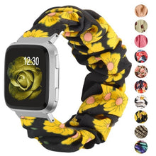Load image into Gallery viewer, Elastic Fabric Bands for Fitbit Versa Women Girls Soft Woven Rubber Strap Replacement Scrunchies Band for Versa 2/Versa Lite