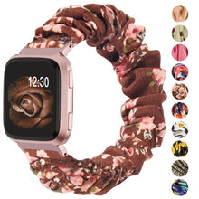 Load image into Gallery viewer, Elastic Fabric Bands for Fitbit Versa Women Girls Soft Woven Rubber Strap Replacement Scrunchies Band for Versa 2/Versa Lite