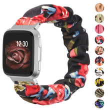 Load image into Gallery viewer, Elastic Fabric Bands for Fitbit Versa Women Girls Soft Woven Rubber Strap Replacement Scrunchies Band for Versa 2/Versa Lite
