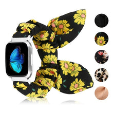 Load image into Gallery viewer, Elastic Fabric Bands for Fitbit Versa Women Girls Soft Woven Rubber Strap Replacement Scrunchies Band for Versa 2/Versa Lite