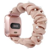 Load image into Gallery viewer, Elastic Fabric Bands for Fitbit Versa Women Girls Soft Woven Rubber Strap Replacement Scrunchies Band for Versa 2/Versa Lite
