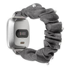 Load image into Gallery viewer, Elastic Fabric Bands for Fitbit Versa Women Girls Soft Woven Rubber Strap Replacement Scrunchies Band for Versa 2/Versa Lite
