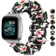 Load image into Gallery viewer, Elastic Fabric Bands for Fitbit Versa Women Girls Soft Woven Rubber Strap Replacement Scrunchies Band for Versa 2/Versa Lite

