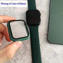 Load image into Gallery viewer, case+strap for Apple Watch band 44 mm iWatch band 38mm 42mm 40mm silicone bumper bracelet series 5 4 3 2 apple watch accessories
