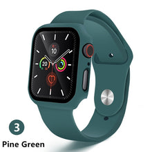 Load image into Gallery viewer, case+strap for Apple Watch band 44 mm iWatch band 38mm 42mm 40mm silicone bumper bracelet series 5 4 3 2 apple watch accessories
