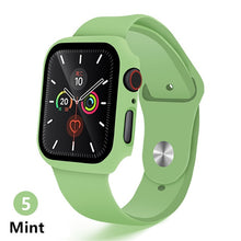 Load image into Gallery viewer, case+strap for Apple Watch band 44 mm iWatch band 38mm 42mm 40mm silicone bumper bracelet series 5 4 3 2 apple watch accessories
