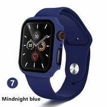 Load image into Gallery viewer, case+strap for Apple Watch band 44 mm iWatch band 38mm 42mm 40mm silicone bumper bracelet series 5 4 3 2 apple watch accessories
