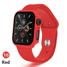 Load image into Gallery viewer, case+strap for Apple Watch band 44 mm iWatch band 38mm 42mm 40mm silicone bumper bracelet series 5 4 3 2 apple watch accessories

