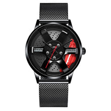 Load image into Gallery viewer, NIBOSI 2020 Car Rim Hub Wheel Watch Custom Design Car Rim Sports Wheel Watch Waterproof Creative Male Watches Men&#39;s Wristwatch
