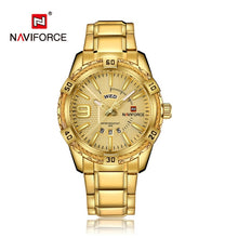 Load image into Gallery viewer, NAVIFORCE Luxury Brand Mens Sport Watch Gold Full Steel Quartz Watches Men Date Waterproof Military Clock Man relogio masculino
