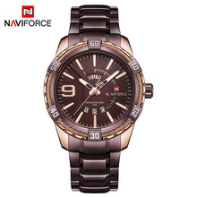 Load image into Gallery viewer, NAVIFORCE Luxury Brand Mens Sport Watch Gold Full Steel Quartz Watches Men Date Waterproof Military Clock Man relogio masculino

