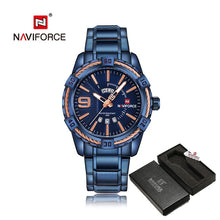 Load image into Gallery viewer, NAVIFORCE Luxury Brand Mens Sport Watch Gold Full Steel Quartz Watches Men Date Waterproof Military Clock Man relogio masculino
