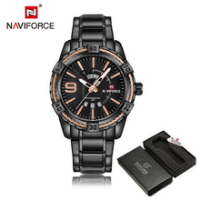 Load image into Gallery viewer, NAVIFORCE Luxury Brand Mens Sport Watch Gold Full Steel Quartz Watches Men Date Waterproof Military Clock Man relogio masculino
