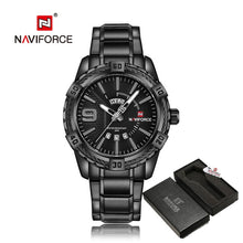 Load image into Gallery viewer, NAVIFORCE Luxury Brand Mens Sport Watch Gold Full Steel Quartz Watches Men Date Waterproof Military Clock Man relogio masculino

