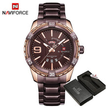 Load image into Gallery viewer, NAVIFORCE Luxury Brand Mens Sport Watch Gold Full Steel Quartz Watches Men Date Waterproof Military Clock Man relogio masculino
