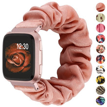 Load image into Gallery viewer, Elastic Fabric Bands for Fitbit Versa Women Girls Soft Woven Rubber Strap Replacement Scrunchies Band for Versa 2/Versa Lite

