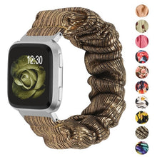 Load image into Gallery viewer, Elastic Fabric Bands for Fitbit Versa Women Girls Soft Woven Rubber Strap Replacement Scrunchies Band for Versa 2/Versa Lite
