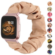 Load image into Gallery viewer, Elastic Fabric Bands for Fitbit Versa Women Girls Soft Woven Rubber Strap Replacement Scrunchies Band for Versa 2/Versa Lite
