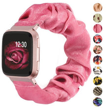Load image into Gallery viewer, Elastic Fabric Bands for Fitbit Versa Women Girls Soft Woven Rubber Strap Replacement Scrunchies Band for Versa 2/Versa Lite

