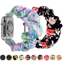 Load image into Gallery viewer, Women Scrunchie Elastic Watch Band for Apple Watch Band 38mm/40mm 42mm/44mm Casual Women Girls Strap Bracelet for iwatch series
